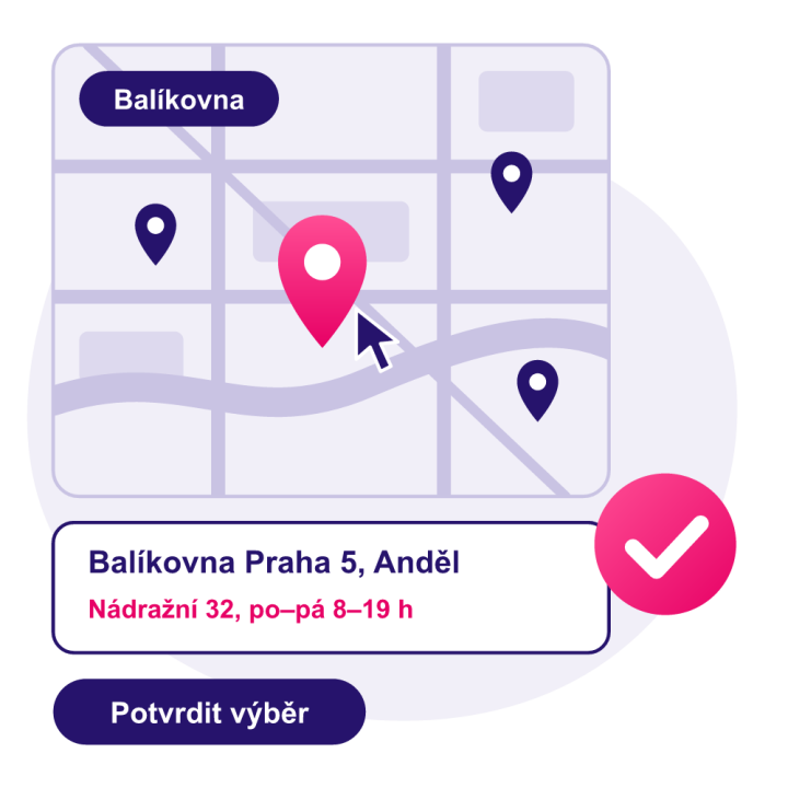 Balíkovna – výběr výdejního místa v pokladně
