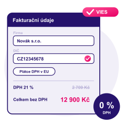 Ověření DIČ přes VIES a prodej bez DPH