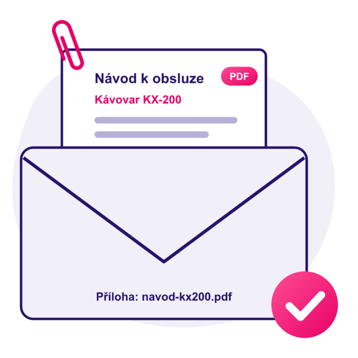 Návody k produktům v e-mailu