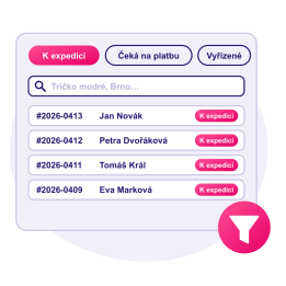 Chytré filtry objednávek v administraci