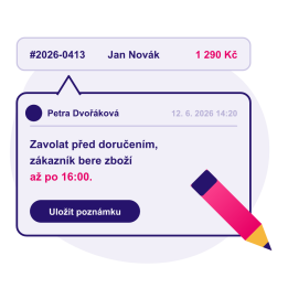 Interní poznámky k objednávkám