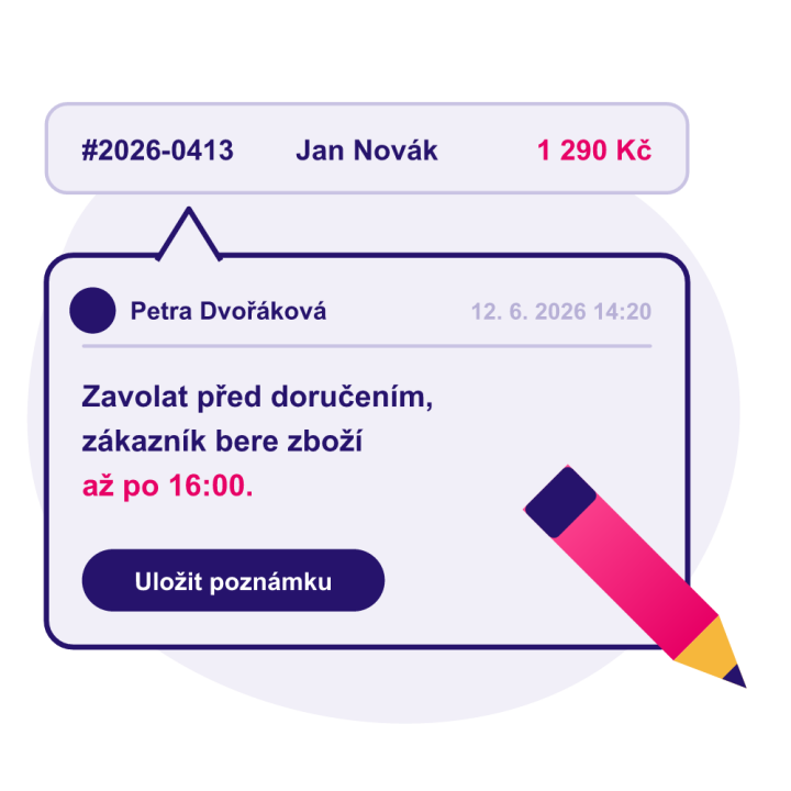 Interní poznámky k objednávkám