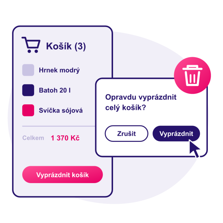 Tlačítko vyprázdnění košíku