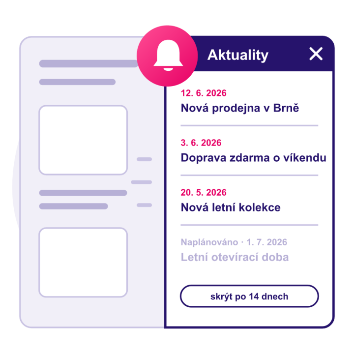 Aktuality a krátké zprávy na webu